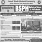 Jinnah Sindh Medical University ( JSMU), Karachi announced admission 2022 for BS / Undergraduate Programs